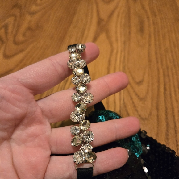 Alyce Jean De Lys Black Emerald Green Sequins Dress Mini Prom Formal Vintage 18 - Picture 11 of 16